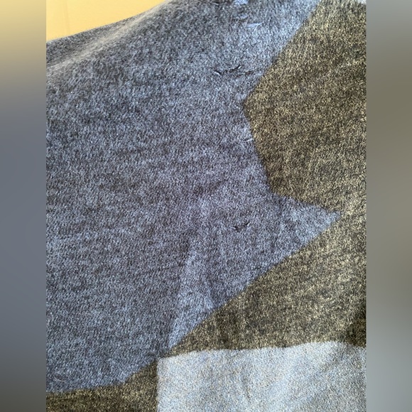 Chelsey by Joseph Super Soft 100% Silk Scarf Navy Blue Gray Black - Picture 5 of 7